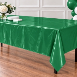 Green Rectangular Plastic Table Cover 54